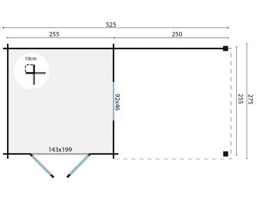 Gartenhaus Brenda 525x275 cm